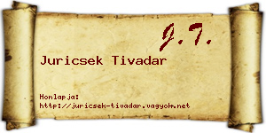 Juricsek Tivadar névjegykártya